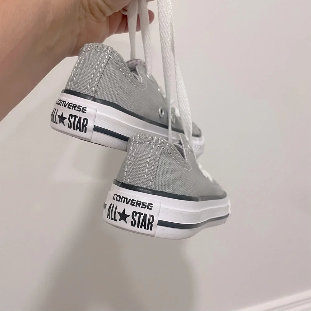 Converse Toddler Shoes Size 11 All Star Double Tongue Low Sneakers 656869F Gray